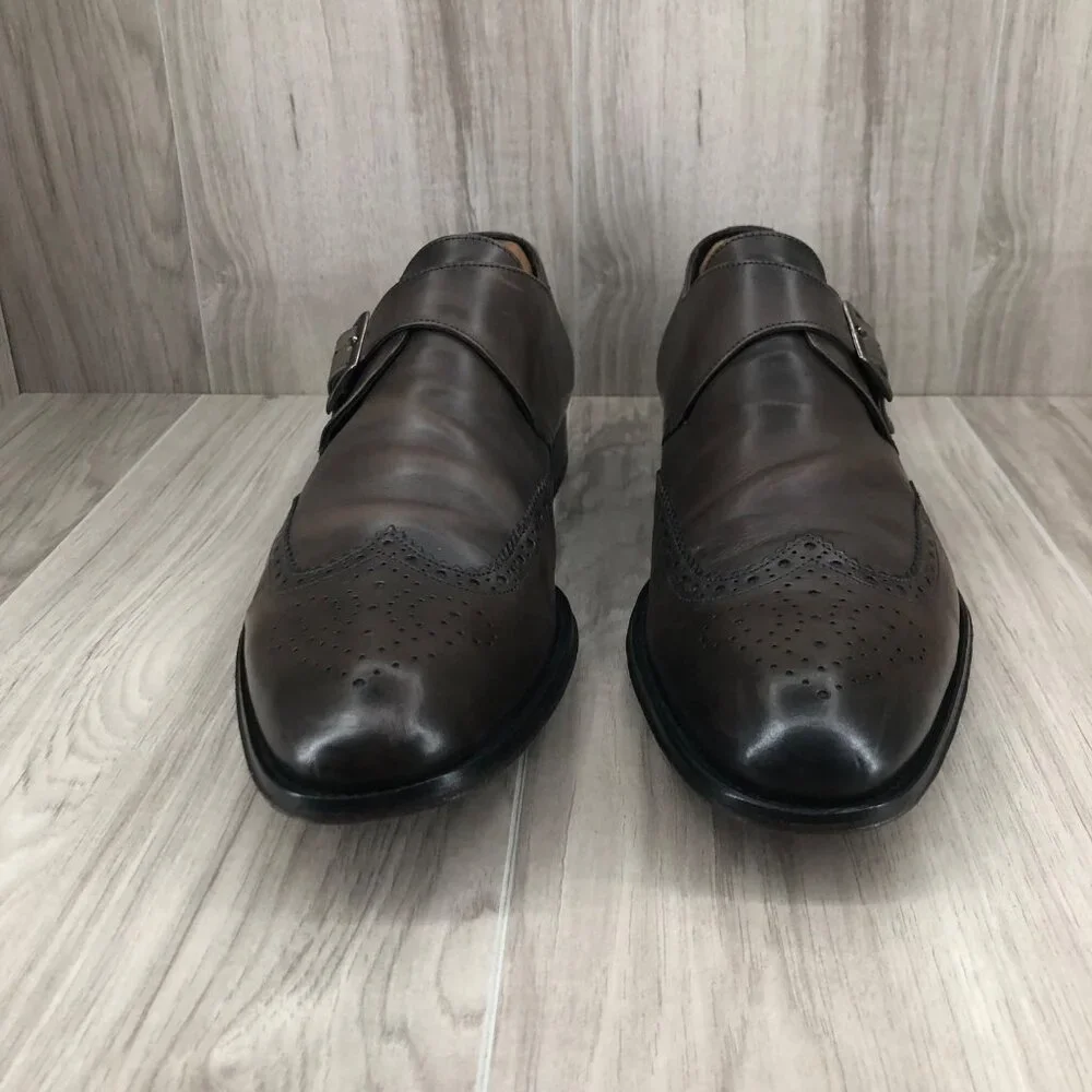 To Boot New York Monk Strap Shoes Men's Size 12 Brown Leather Single Oxfords